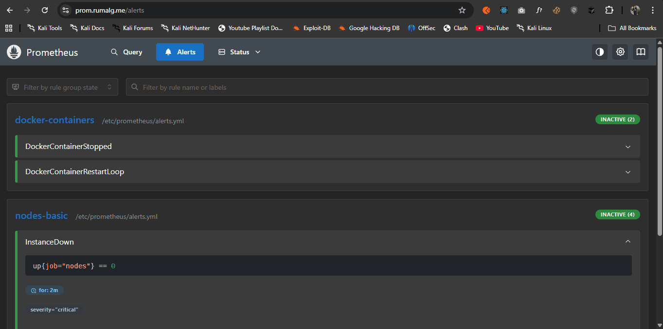 Prometheus target health
